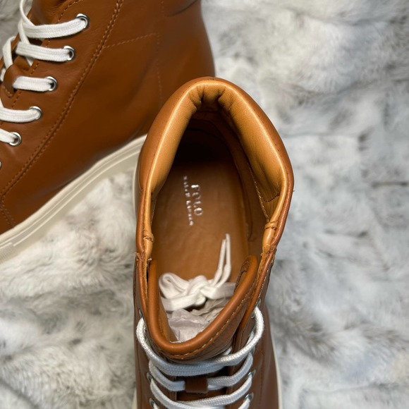 Polo Ralph Lauren NEW Nappa Leather High Top Dree Sneakers Mens Size 10 - Picture 3 of 9